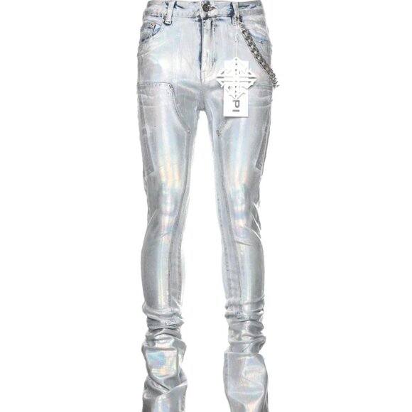 Guapi Men’s Prism Stacked Skinny Jeans – Steel Blue, Size 40 - Picture 1 of 7